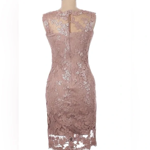 NWT Tadashi Shoji Blush Antique Pink Lace Cocktail Dress SIZE 8 - Picture 14 of 16